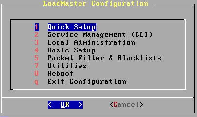 2 LoadMaster Console Operation password has not been changed from its default value, the user bal will only be allowed to login from a directly connected console.