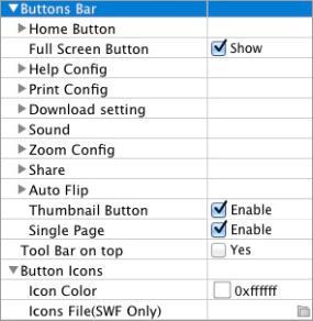 (2) Buttons Bar i. Home Button You can add a home button to help reader to click and go to your website directly. ii.