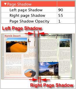 (9) Page Shadow The value also takes the value of Book Proportions as reference, and the value