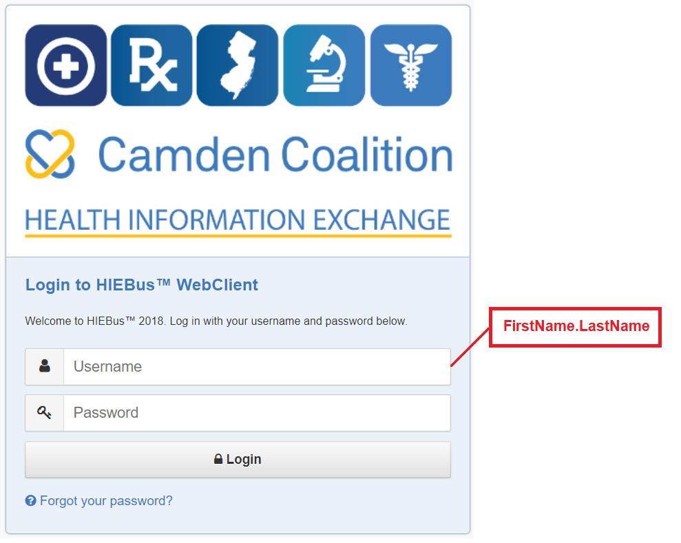 I. Logging into Camden HIE To access the Camden HIE use the link below: