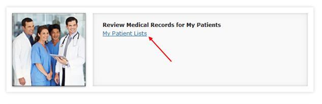 III. Steps to Access My Patient Lists