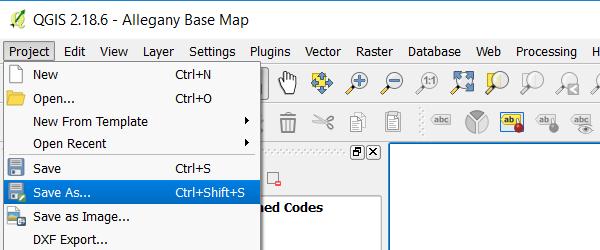 STARTING A NEW PROJECT Instructions You should never save over the original county Base Map on your computer. After opening the Base Map, always Save As a new project in the Projects folder.