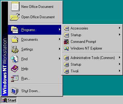 You may also want to refer to the Windows NT Start -> Programs menu because not all