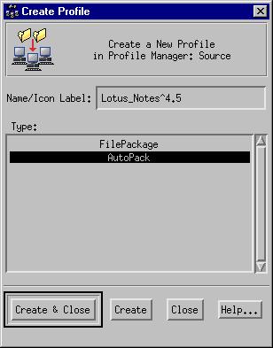 Creating a Software Distribution Profile 1. Select Profile... from the Create menu in the Profile Manager window to display the Create Profile dialog. 1. Enter a unique name for the profile in the Name/Icon Label field that describes the file package or AutoPack.