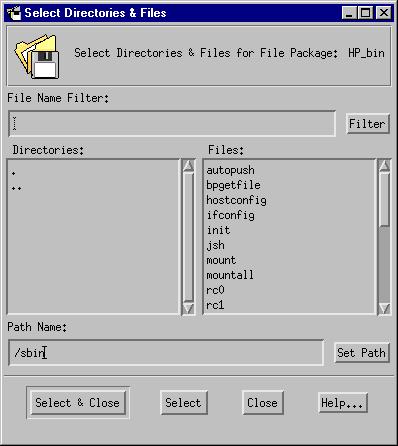 Defining and Editing File Package Properties To add a file, directory, or command to the list, type the entry in the text field below the Directories & Files... button and press the Return key.