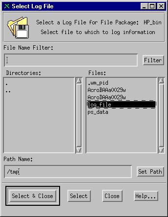 Defining and Editing File Package Properties - In the Path... field, type the full path to the log file or press the Path... button to display the Select Log File dialog.