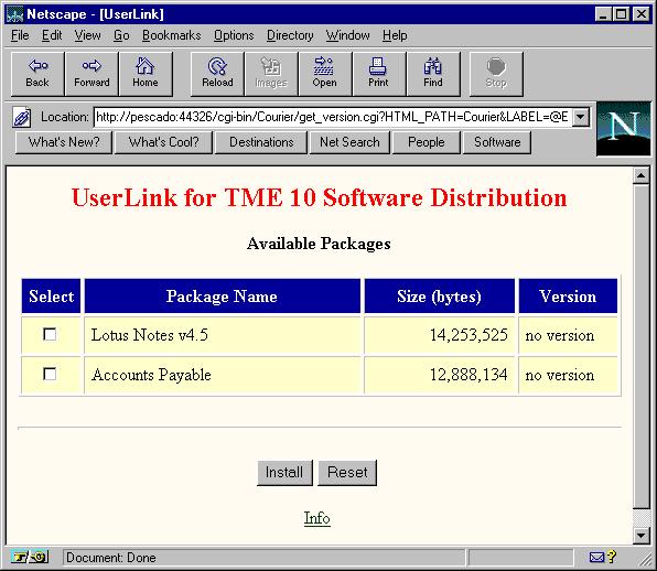 Using UserLink for TME 10 Software Distribution Enter your user name and password in the text fields.
