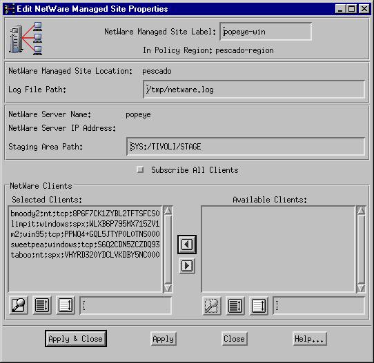 Editing NetWare Managed Site Properties Desktop Use the following steps to edit a NetWare managed site: 1. Double-click on the icon of the NetWare managed site whose properties you want to edit.