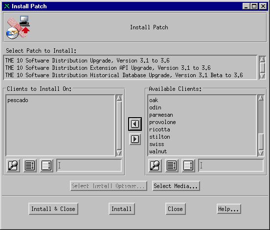 Upgrading from Software Distribution 3.1 a. Press the Set Media & Close button to save the new media path and return to the Install Patch dialog.