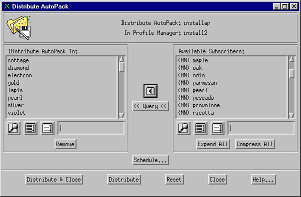Installing the AutoPack Agent 1. Select Distribute... from the AutoPack icon pop-up menu to display the Distribute AutoPack dialog. Installation 1.