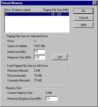 Creating a Repeater Hierarchy To set these parameters, open the Virtual Memory dialog. Double-click on the Control Panel icon in the Main window group.