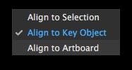 Align and distribute Align or distribute relative to a key object 1 Select the objects to align or distribute.