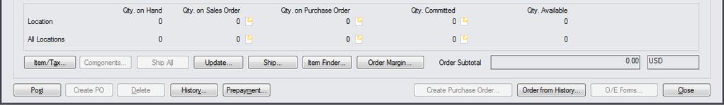 D Nt Display shws nly ttal quantities and quantities fr the current line item lcatin like the standard Order Entry screen.