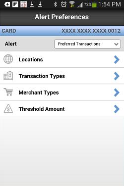 Alerts Settings By selecting "Preferred Transactions" on the "Alerts Settings" page, you will be shown the full set of available alerts.