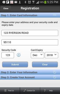 User Registration Enter CVC2/CVV2, Address and Expiry Date You will then be prompted to enter security validation