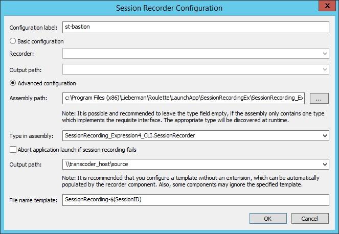 Configure Session Recording Settings From the management console, navigate to Settings Manage Web Application Application Launch. Select the Session Recorders tab.