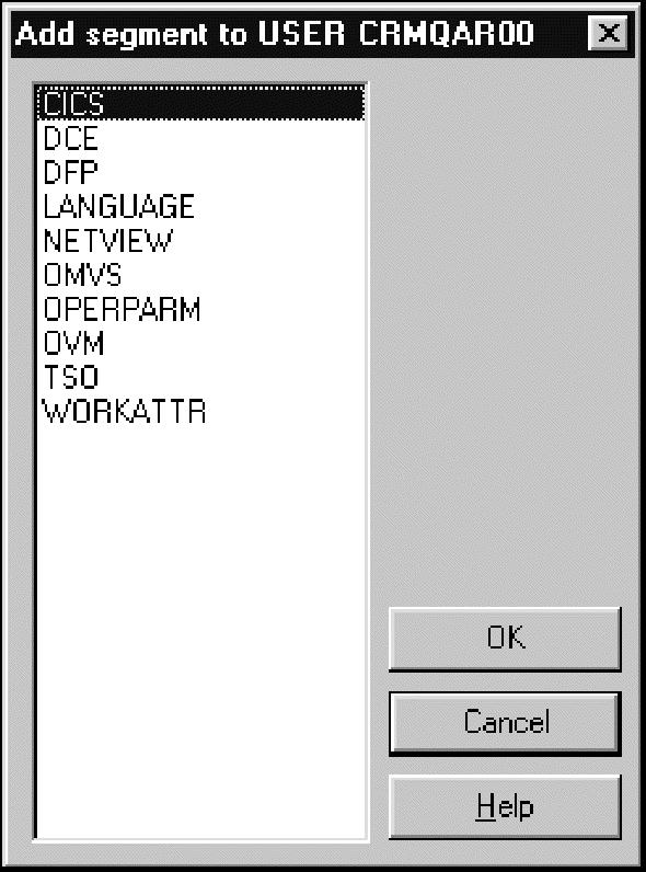 Figure 63. Add Segment dialog 3. Select the segment to add. Then, click OK. 4. If you are operating in multi-system mode, the Select Nodes dialog displays your preferred list of nodes.