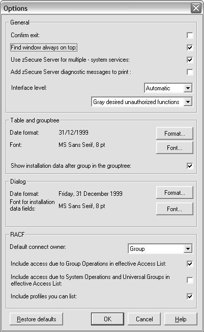 Setting display preferences output includes CKGRACF commands and messages. This information can help you locate a command causing problems. You can also view messages returned directly from RACF. 4.