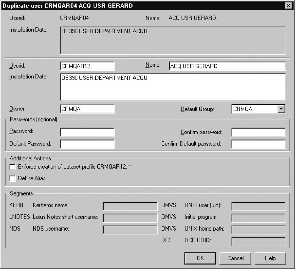 Duplicating a user Set Password Displays the Set Password dialog. See Setting passwords on page 53. Schedules Displays the Schedules dialog. See About Schedules on page 57.