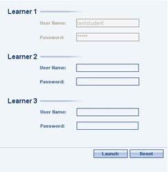 Chapter 3 Course Manager Installation 10. A box will appear that prompts you to enter a user name and password for each user (Figure 3-18). Click Launch.