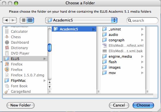 Chapter 7 Upgrading ELLIS Academic 4. When prompted, select the folder on your hard drive containing the Academic 5.