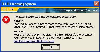 Chapter 7 Windows Troubleshooting Error Messages Licensing Server Registration Error You may receive this error when activating online (Figure 7-1).
