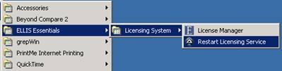 Chapter 7 Windows Troubleshooting Licensing Services Stop Unexpectedly In the rare event that the licensing services stop unexpectedly, these can be restarted by accessing the Start Menu and