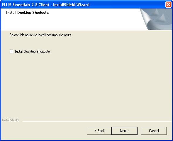 Chapter 2 Windows Network Installations 4. Install Desktop Shortcuts. You will be prompted to select the option to install desktop shortcuts (Figure 2-17).