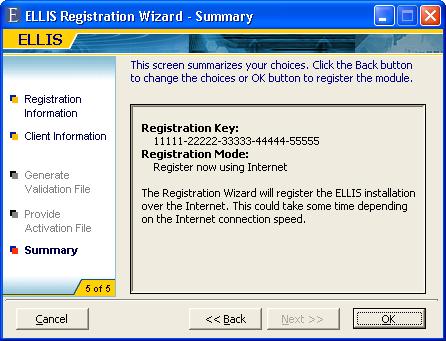 Chapter 4 Windows Registration 5. Confirm your registration. A Summary screen will appear (Figure 4-5).