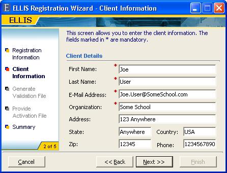 Chapter 4 Windows Registration 5. Type your organization s information. A window will open, prompting you to enter basic information about yourself and your organization (Figure 4-10).