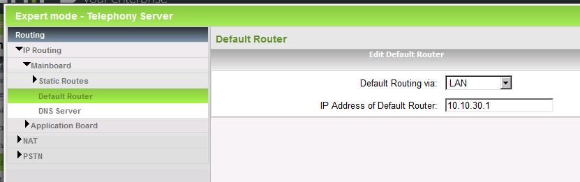 Traffic to the Orange SBC 212.224.148.85 needs to be routed via the CPE device with IP address 10.10.30.75.