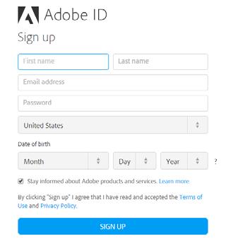 Left click Create an Adobe ID to the right of the ebook Vendor box. 2. Your web browser will open to the Adobe Sign In page. 3. Left click Get an Adobe ID underneath the Sign In button. 4.