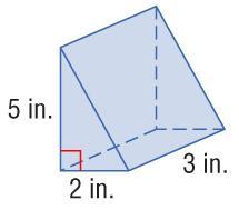 Volume of a Triangular Prism Find the volume of the triangular prism.