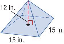 Volume of a Pyramid Find the volume of the pyramid. Round to the nearest tenth if necessary.