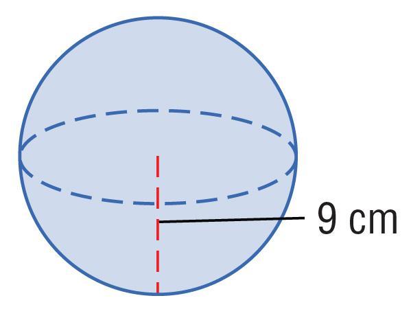 Find the volume of the sphere. Round to the nearest tenth. A. 339.