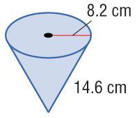 Find the surface area of the cone. Round to the nearest tenth. A. 376.