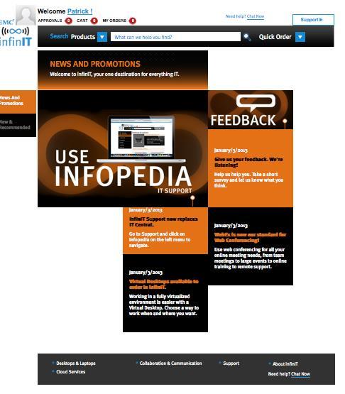 infinit Portal Enabling Informed Business Consumption Single entry point Rich user interface Mobile-enabled Self-service