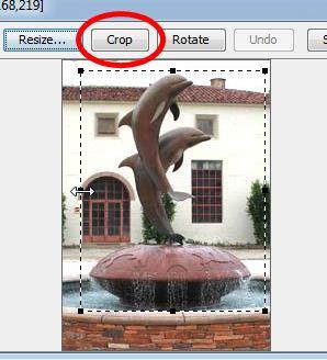 8. The next button on the toolbar is Crop.