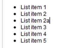 Indenting Bulleted or Numbered Lists 1. Create your bulleted or numbered list, including the items to be indented. 2. Position your cursor at the end of the line you wish to indent. 3.