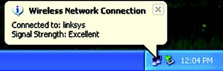 Figure 5-6: Network Connection - WEP NOTE: Windows XP Wireless Zero Configuration does not support the use of a passphrase. Enter the exact WEP key used by your access point. 4.
