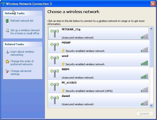 You may click on Connect button to allow users to connect to an available wireless infrastructure network (Access