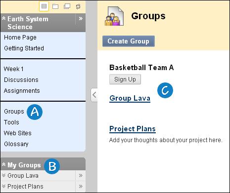Your instructor will either place you into a group by selecting your group for you, assigning students in random groups or allowing you to select the group you want to join.