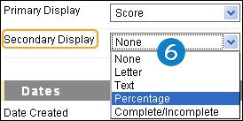 Percentage: A percentage appears in the column. For example, a score of 21/30 appears as 70%.