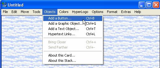 9 To Add a Navigation Button: Click on the Objects Menu from the Menu Bar.