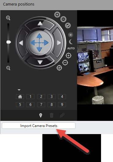 Importing Camera Presets Preset positions that are already configured on the camera can be imported into the recorder configuration.