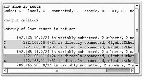 Note The entire output of the show ip interface brief command in Figure 1-17 can be viewed in the online course on page 1.1.4.1 graphic number 1.