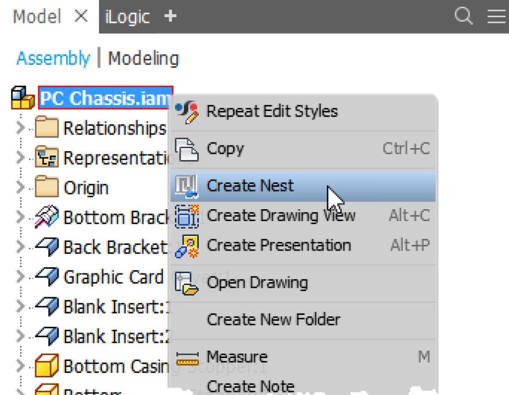 Creating and Managing Autodesk Inventor Nesting Utility Templates 3 The third and most versatile method is by right clicking on an Inventor assembly, which contains