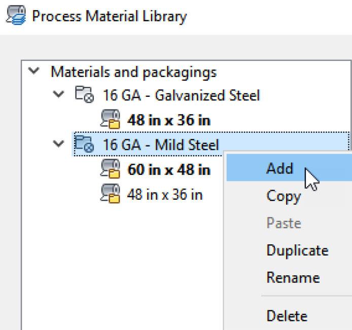 Packaging configuration can be entered by either selecting the Material ID and then picking the Packaging tab or by selecting the Packaging (#) under the Material
