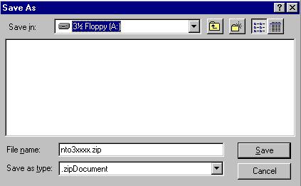 2. Save the file to either a 3.5 disk or directly to the hard drive of the PC. Note the path and file name. 3. Click Save. 4.