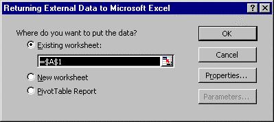 3 USING 22. Confirm the destination area. Click OK. 23. The system takes you back to the OpenLink Login screen. Click Connect. 24. Your data is now in your Excel spreadsheet.